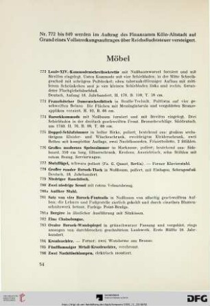 Möbel (Nr. 772-786)