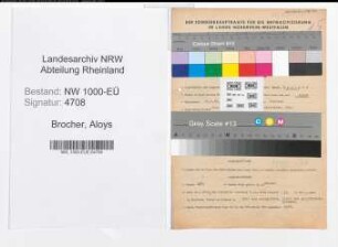 Entnazifizierung Aloys Brocher, geb. 16.03.1888 (Lehrer)