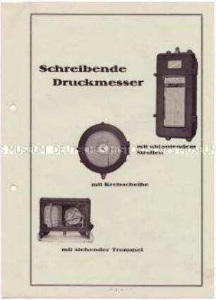 Schreibende Druckmesser