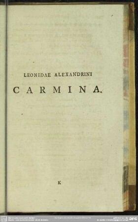 Leonidae Alexandrini Carmina