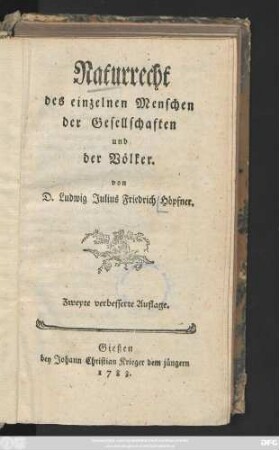 Naturrecht des einzelnen Menschen der Gesellschaften und der Völker