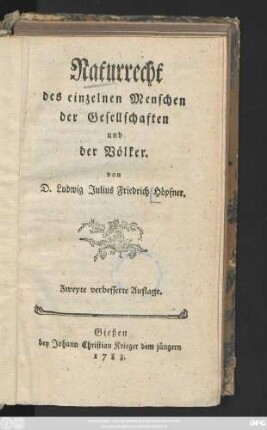 Naturrecht des einzelnen Menschen der Gesellschaften und der Völker