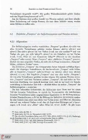 4.2 Defektive „Tempora“ der Suffixkonjugation und Nomina actionis