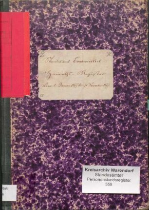 Heiratsregister des Standesamtes Everswinkel von 1877 (Urkunden-Nr. 1-16)