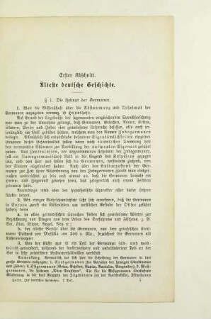 Erster Abschnitt. Älteste deutsche Geschichte
