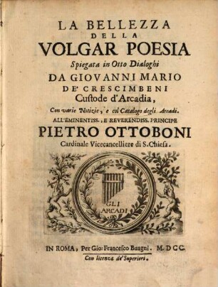 La Bellezza della volgar Poesia