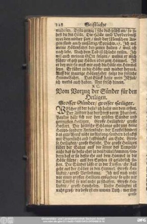 XC. Vom Vorzug der Sünder für den Heiligen. Grosser Sünder, grosser Heiliger.
