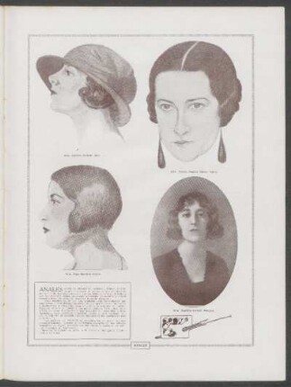 [Retratos de] Srta. Carmen Portillo Díaz [y] Srta. Teresa Hughes García Lagos [y] Srta. Olga Quintela Castro [y] Srta. Angélica Lussich Márquez