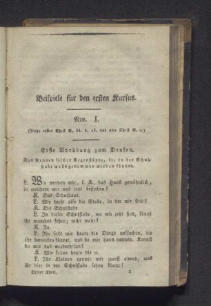 Beispiele für den ersten Kursus.