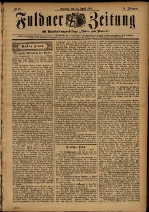 Erste Ausgabe vom Montag, den 12. April 1897.