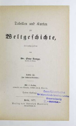 Tab. 3: Zur Universal-Geschichte