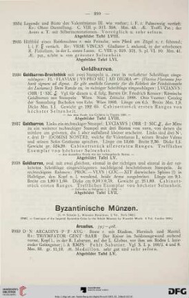 Byzantinische Münzen (Nr. 2939-3354)