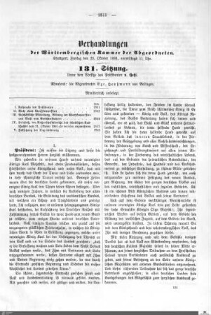 131. Sitzung, Stuttgart, 23.10.1891