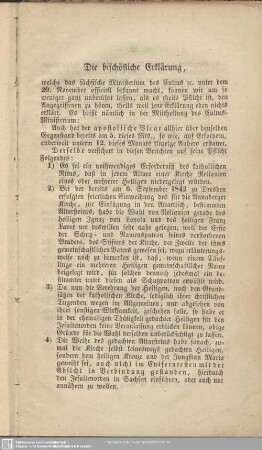 Die bischöfliche Erklärung …