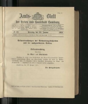No. 19, 31. Januar 1915