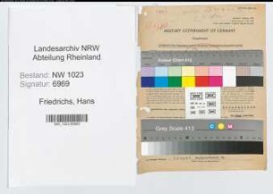 Entnazifizierung Hans Friedrichs , geb. 30.10.1904 (Direktor)