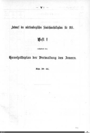 Staatshaushaltsplan 1918, Heft 5