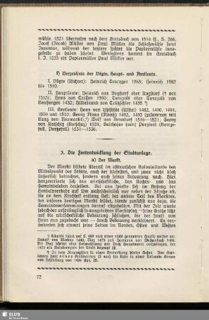 3. Die Fortentwicklung der Stadtanlage