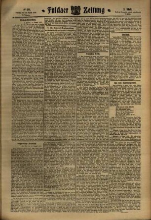 Zweite Ausgabe vom Samstag, den 13. August 1910.