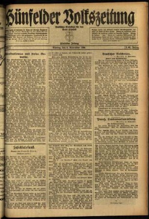 Ausgabe vom Montag, den 08. November 1920.