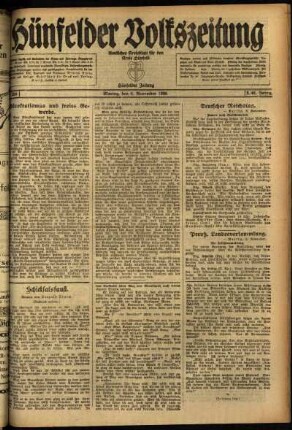 Ausgabe vom Montag, den 08. November 1920.