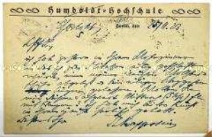 Postkarte von Theodor Kappstein an Herbert Lipp mit zahlreichen Briefmarken der Inflationszeit