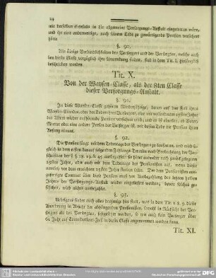 Tit. X. Von der Waysen-Classe, als der 8ten Classe dieser Versorgungs-Anstalt