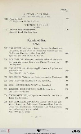 Kunstmobiliar (Nr. 327-350)