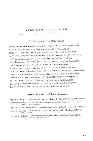 Vereinsmitteilungen