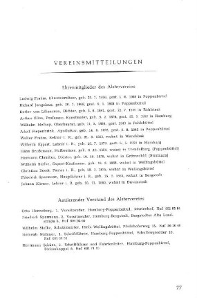 Vereinsmitteilungen