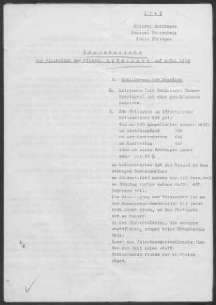Entringen: Pfarrbericht 1948