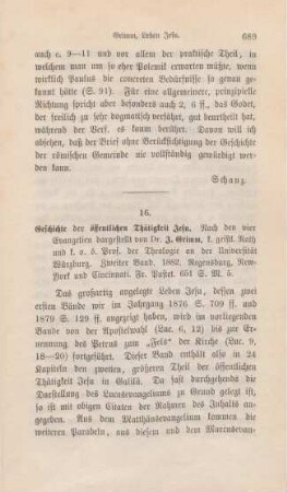689-695 [Rezension] Grimm, Joseph, Geschichte der öffentlichen Thätigkeit Jesu