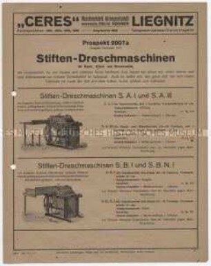 Stiften-Dreschmaschinen für Hand-, Göpel- und Motorbetrieb