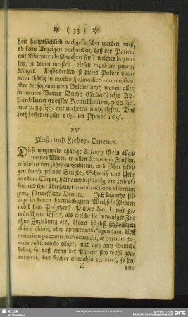 XV. Fluß- und Fieber-Tinctur