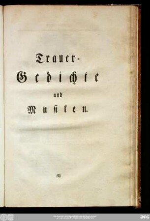 Trauer-Gedichte und Musiken.
