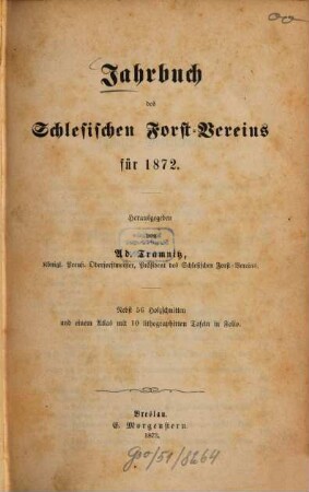 Jahrbuch des Schlesischen Forstvereins. 1872, 1872 (1873)