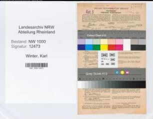 Entnazifizierung Karl Winter, geb. 28.12.1908 (Vertreter)
