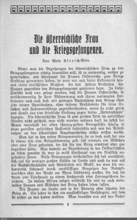 Die österreichische Frau und die Kriegsgefangenen.