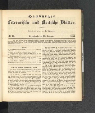 No. 16. 25. Februar 1854