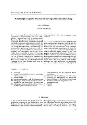 Geomorphologische Daten und kartographische Darstellung