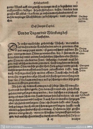 Das Zweyte Capitel. Von der Tugent und Würckung deß Kunstofens.