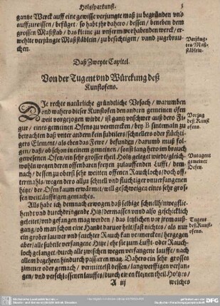 Das Zweyte Capitel. Von der Tugent und Würckung deß Kunstofens.