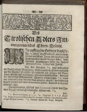 Deß Tirolischen Adlers Immergriennendes Ehren-Kränzl.