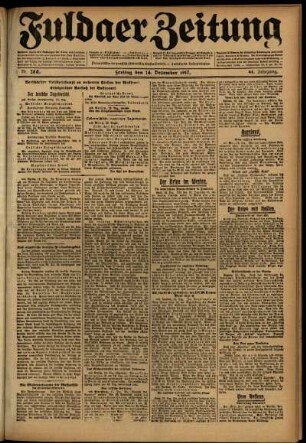 Ausgabe vom Freitag, den 14. Dezember 1917.