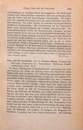 139-140 [Rezension] Peters, Norbert, Osee und die Geschichte
