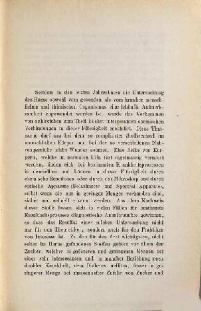 Ueber das Vorkommen von optisch wirksamen (links und rechts drehenden) Substanzen im Harn des gesunden und kranken Menschen