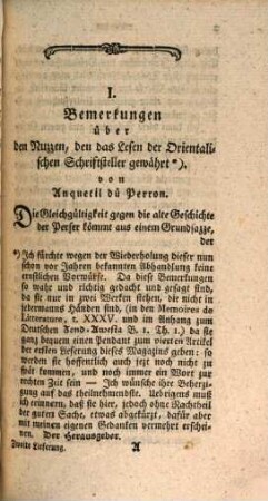 Magazin für alte, besonders morgenländische und biblische Litteratur, 2. 1789