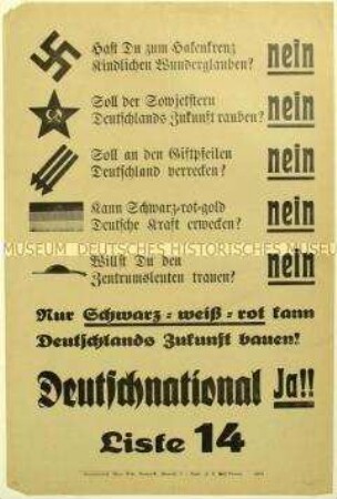 Wahlaufruf der Deutschnationalen Volkspartei