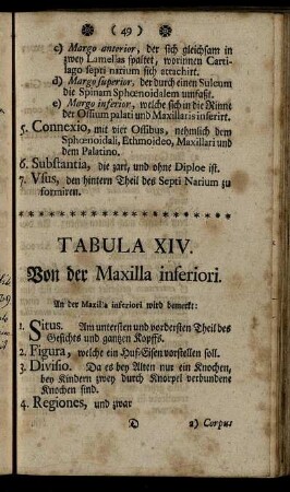 Tabula XIV. Von der Maxilla inferiori.