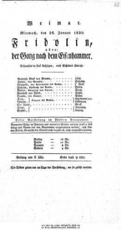 Fridolin, oder: der Gang nach dem Eisenhammer